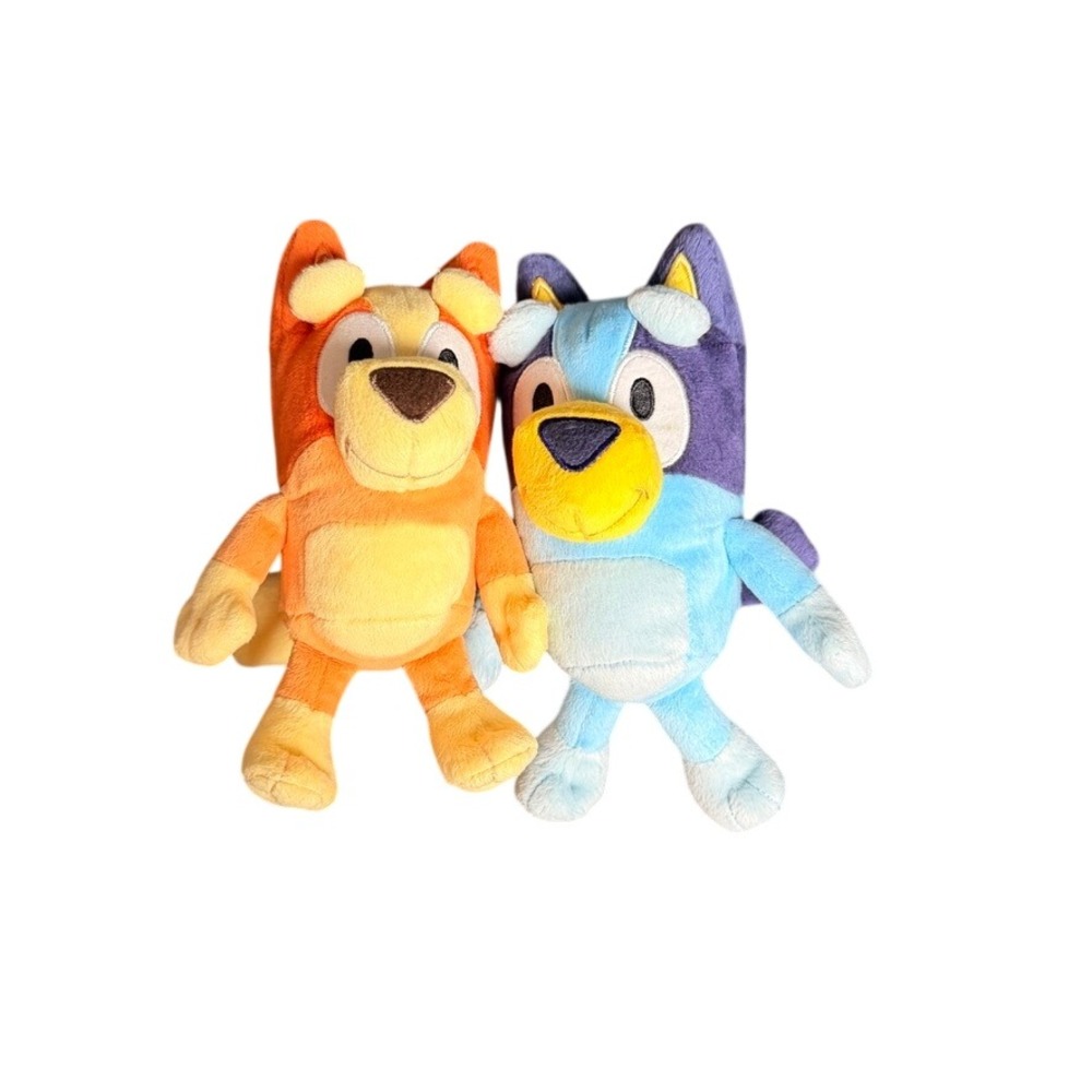 Bluey and Bingo Plush Toy Set Blue Orange Dog Stuffed Animal Toddler Cartoon - Picture 5 of 6